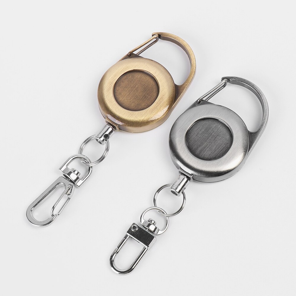 1 Pc Intrekbare Reel Clip Badge Houder Id Card Key Ring Carabine Duurzaam Portable Rvs Riemclip