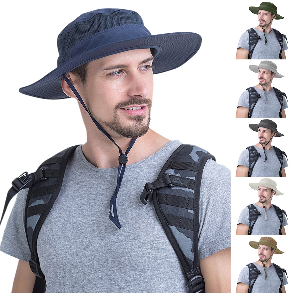 Outdoor Sun Protection Bucket hats for women Men Summer Big Wide Brim Hiking Fishing Travel Fisherman Basin Sun Caps gorras