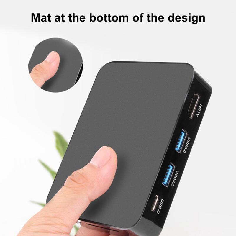 6 em 1 usb tipo c para hdmi usb3.0 sd/tf leitor de cartão adaptador de alimentação hub docking station para iphone/samsung smartphone