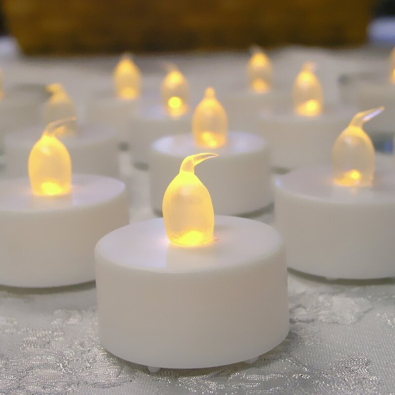 2/4PC Tea Lights Flameless Led Tealight Candles Battery Operated Warm White Flameless Pillar Candle Bluk For Romantic Decoration