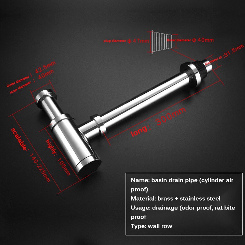 Drain Basin Waste Sink Bathroom Adjustable Luxury Durable Bottle Trap Home Universal Extension Easy Install