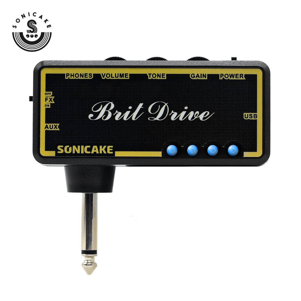 SONICAKE Amphonix Brit Drive Effects Pedal Guitar Headphone for Pocket Amplifier Mini Amp With Built-in Overdrive