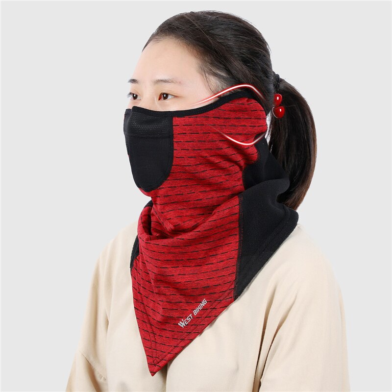 WEST BIKING-mascarilla de cara de ciclista para invierno, bufanda térmica cálida, máscara de esquí para exteriores, correr, escalada, Snowboard, forro polar resistente al viento, máscara para ciclismo