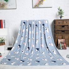Bull terrier bedrukte koraal fleece hondendekenhoes warme zachte huisdiermat voor kleine grote katten honden blauw roze 200 x 150cm