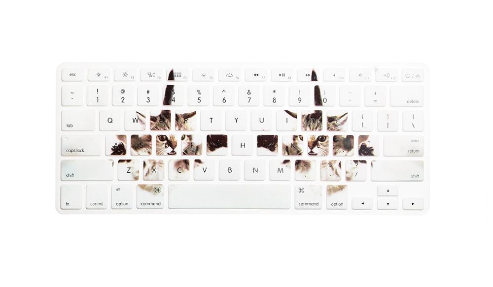 Bär, Katze, Fisch, schlucken und Elefanten aufbringen Nette Tiere Serie tastatur Abdeckung aufkleber für Macbook Luft 13 Profi 13 15 17 zoll: Silber