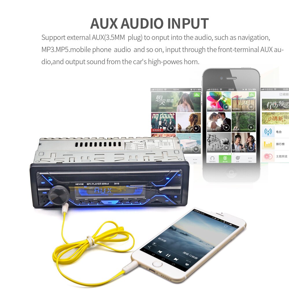 Bilradio stereospelare 3010 autoradio aux ingångsmottagare 1 din bluetooth stereo radio  mp3 multimediaspelare stöd fm/wma/usb