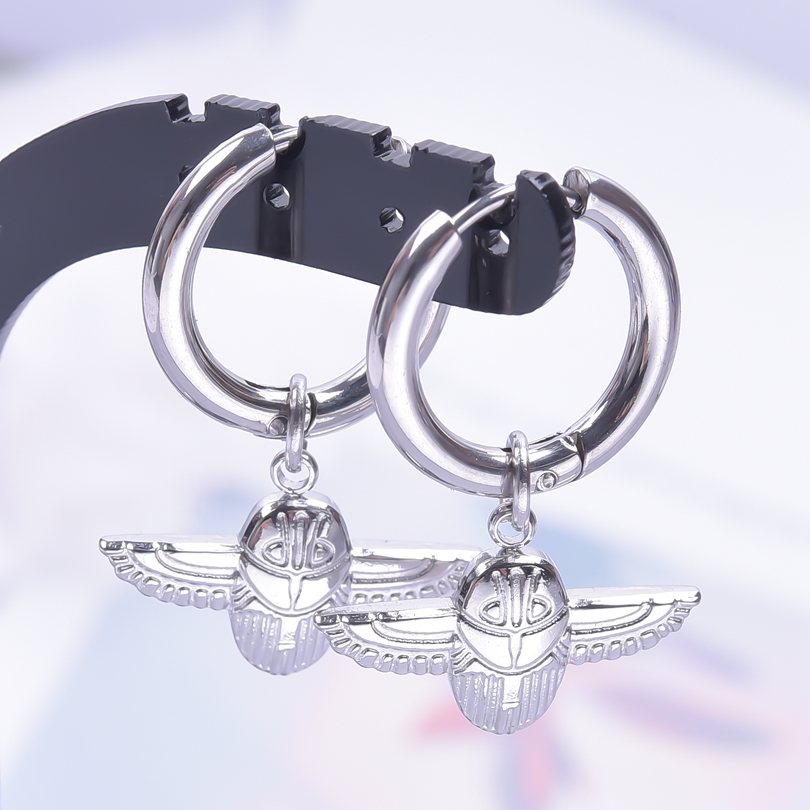 Flamingo Schlange Ohrring durchbohren Edelstahl Ohrringe Für Frauen Männer Zubehör Rose Schädel Ohr Ringe Reifen Pendientes Mujer