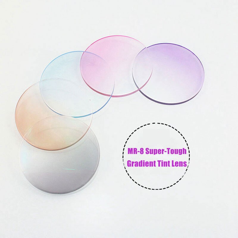 Tinted Lenses Gradient and Solid Tint Gray Orange Blue Pink Puple Optical Prescription Lenses Optional Index Progressive Lens