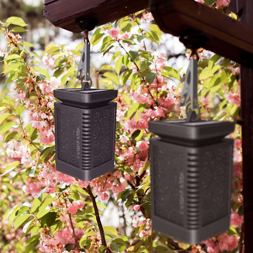 Solar Flame Lamp 96 LED Hanging Lantern Solar Garden Lights Waterproof Solar Light Outdoor for Garden Pathway Decoration Lamp: 2 pcs