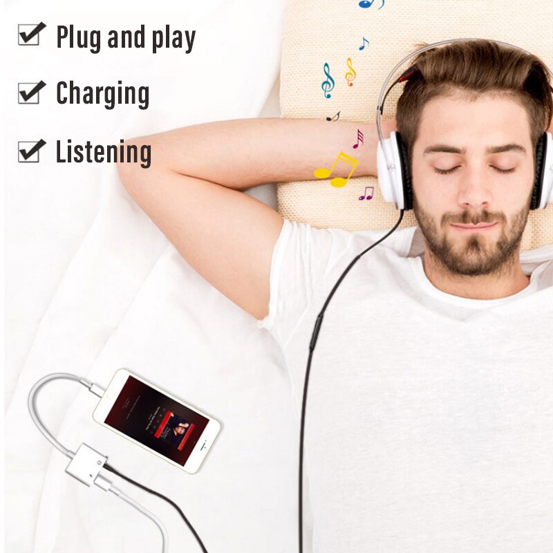 ¡! ACCEZZ-conector auxiliar 2 en 1 de 3,5mm, divisor de 8 pines para iphone X, XS, MAX, XR, 6, 7, 8, 6s Plus, cargador de iluminación, adaptador de escucha