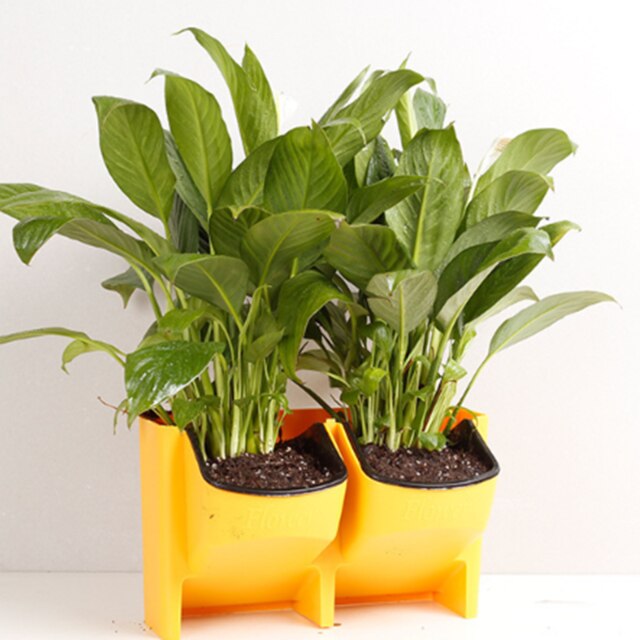 2 Pcs Stackable Hanging Flower Pot Mini Stacking Garden Vertical Plant For Veg Herb Fruit Indoor Outdoor All Season Home Decorp: Yellow