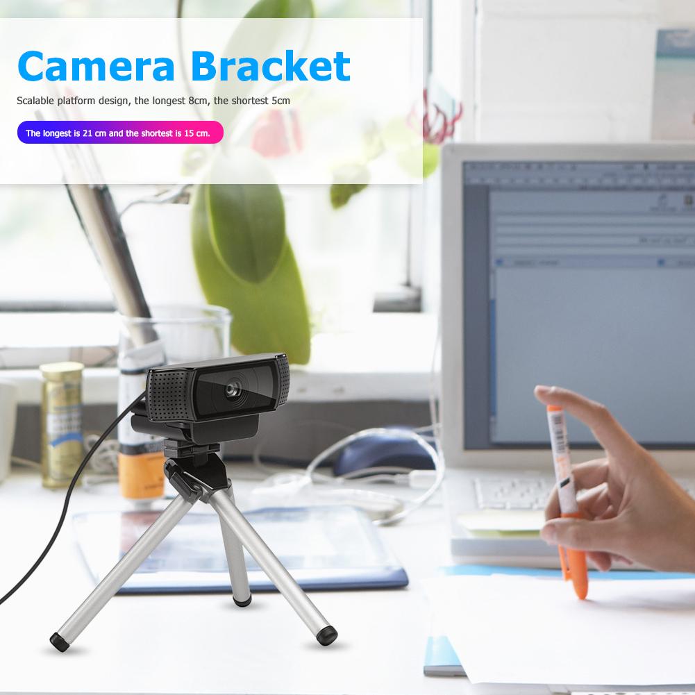 Extendable Tripod 2-Section Aluminum Alloy Camera Stand Portable Durable Telescopic Platform for Logitech C930e C920