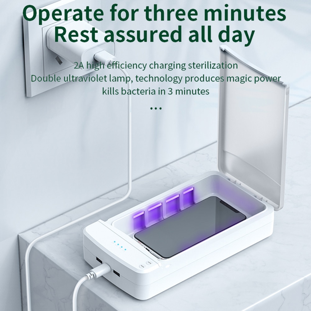 4 LED UV Phone Mask Disinfection Case UV Sterilizer Box Multifunctional Portable Ultraviolet Sterilization Germicidal Box