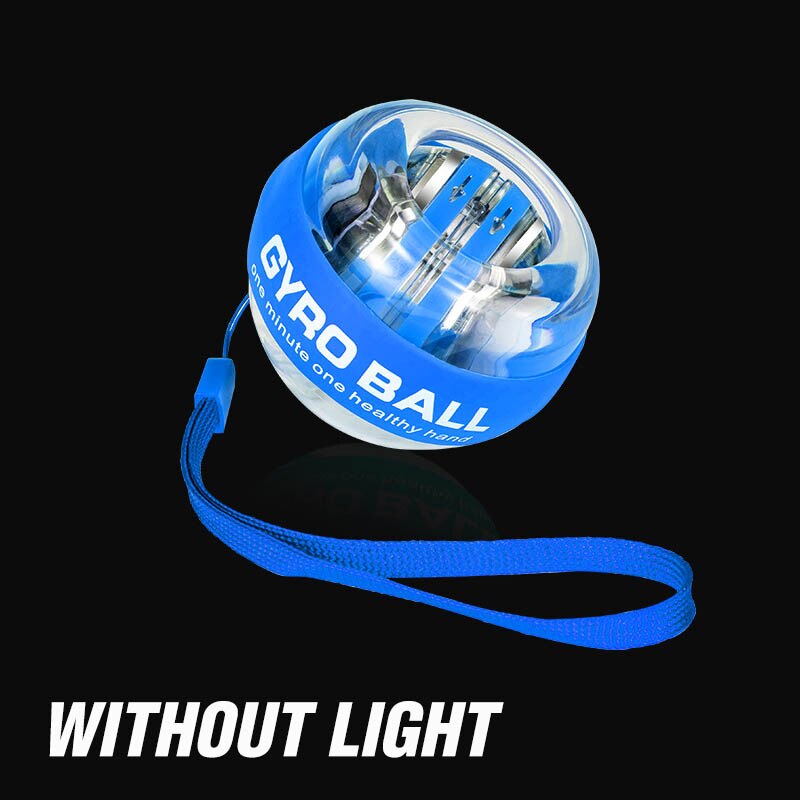 Regenboog Led Self Start Power Ball Gyro Mute Metalen 100Kg Spier Pols Kracht Trainer Ontspannen Gyroscoop Powerball Gym Exerciser: Blue without light