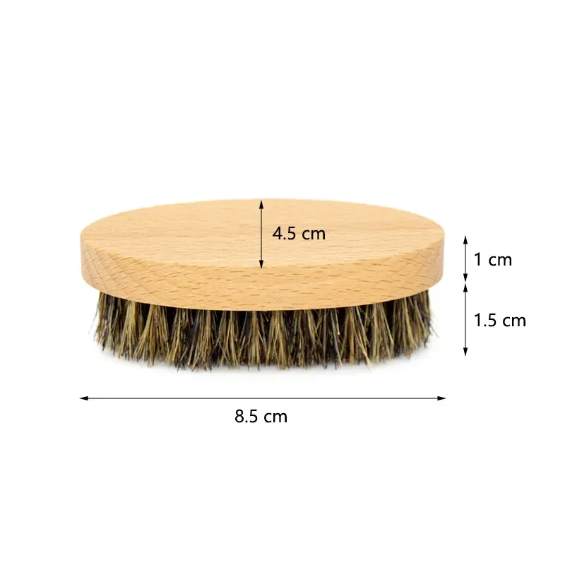 Cepillo de afeitar de dos caras con cerdas de jabalí para hombre, cepillos portátiles para Barbero, cepillos para Barba de haya Natural, peine para limpieza Facial, herramientas para bigote