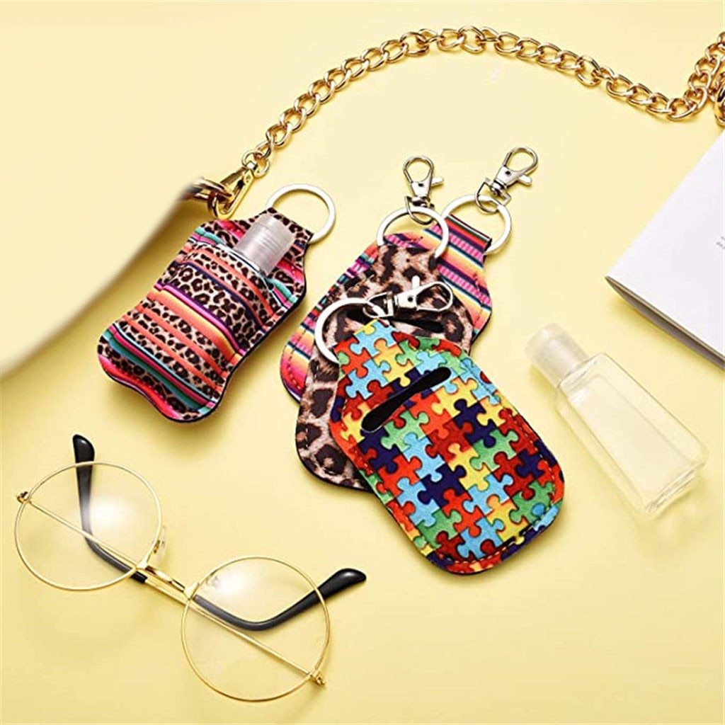 Hand Sanitizer Keychain Holder Portable Travel Bottle Refillable Containers Flip Cap Reusable Bottles with Keychain Carrier