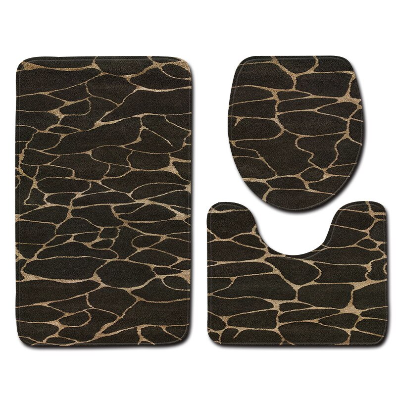 3Pcs Badkamer Tapijt Badmat Set Marmer Gedrukt Floor Mat Flanel Wc Tapijten Antislip Keuken Badkamer Tapijt wc Mat Tapete: Style 10 / S  45x75cm