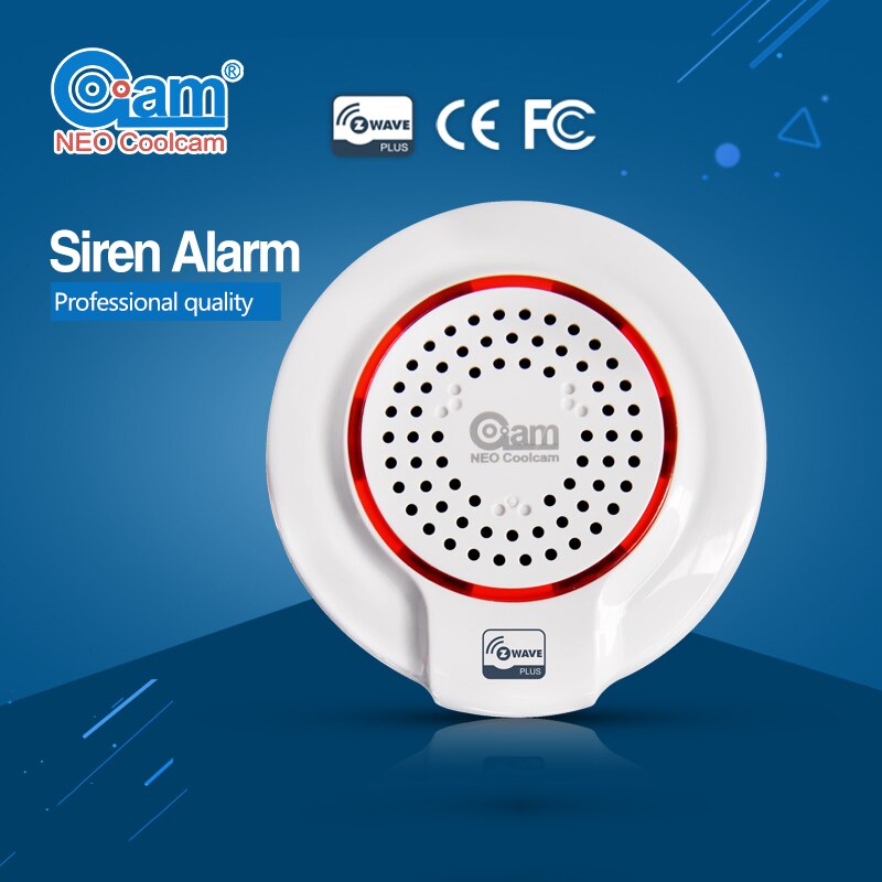 NEO COOLCAM NAS-AB01Z Z-wave Wireless Siren Alarm Sensor Compatible with Z wave Plus Sensor Alarm Home Automation Alarm