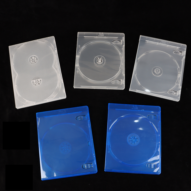 1pc plástico único/duplo/3/4 peças discos cd jogo caso capa engrossado cd dvd disco caixa de armazenamento protetora organizador