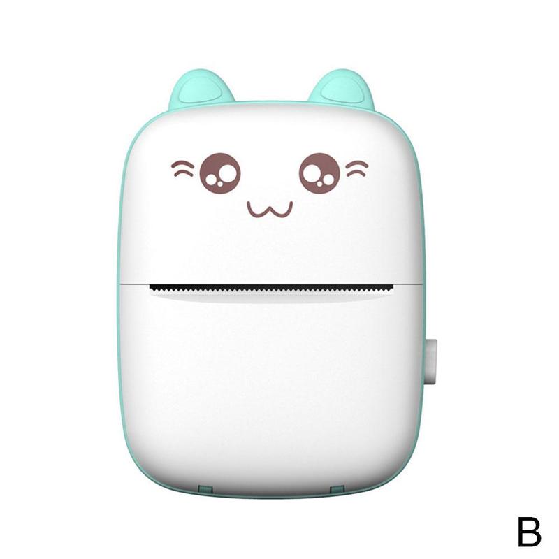 Mini Portable Printer Photo Pocket Photo Bluetooth Sticker Printer 200 Thermal Stable Printer DPI Mobile Label V4.0 Receipt: white green