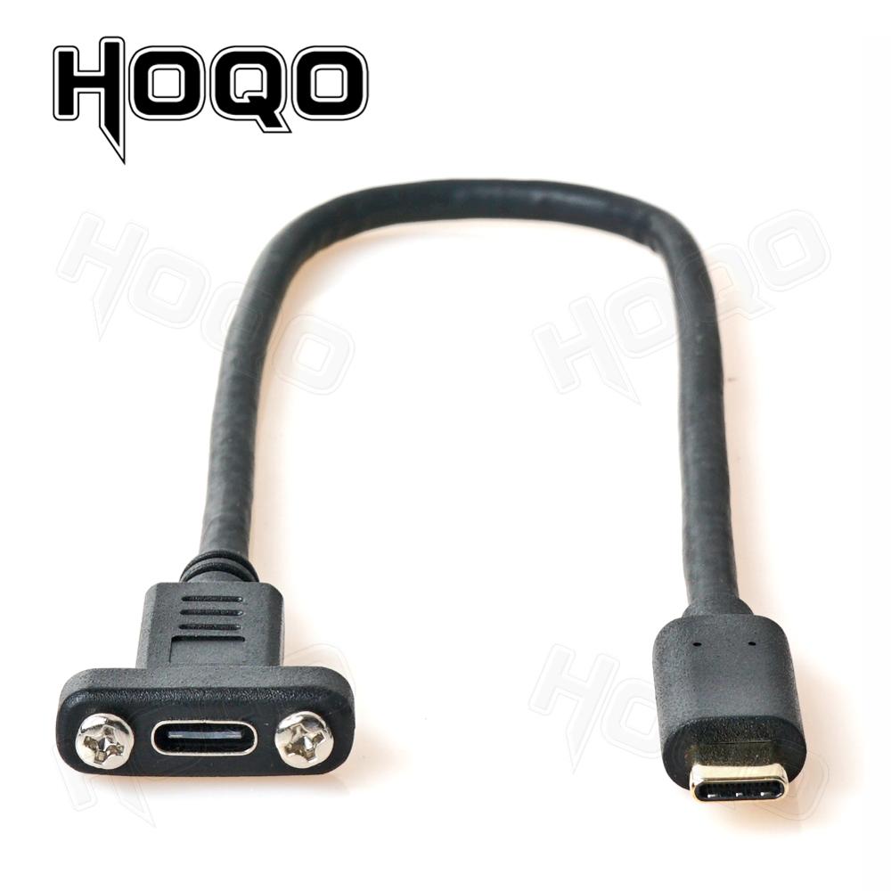 USB Typ C USB-C-Verlängerungskabel für Frontplattenmontage, USB 3.1 Datenvideokabel, Stecker auf Buchse, Verlängerungskabelanschluss mit Schraube: Rose Gold / 1m
