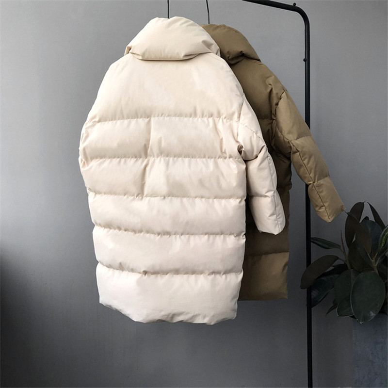 Crriflz dunjakke kvinder vinter overtøj frakker kvindelig lang afslappet varm dun puffer jakke parka branded