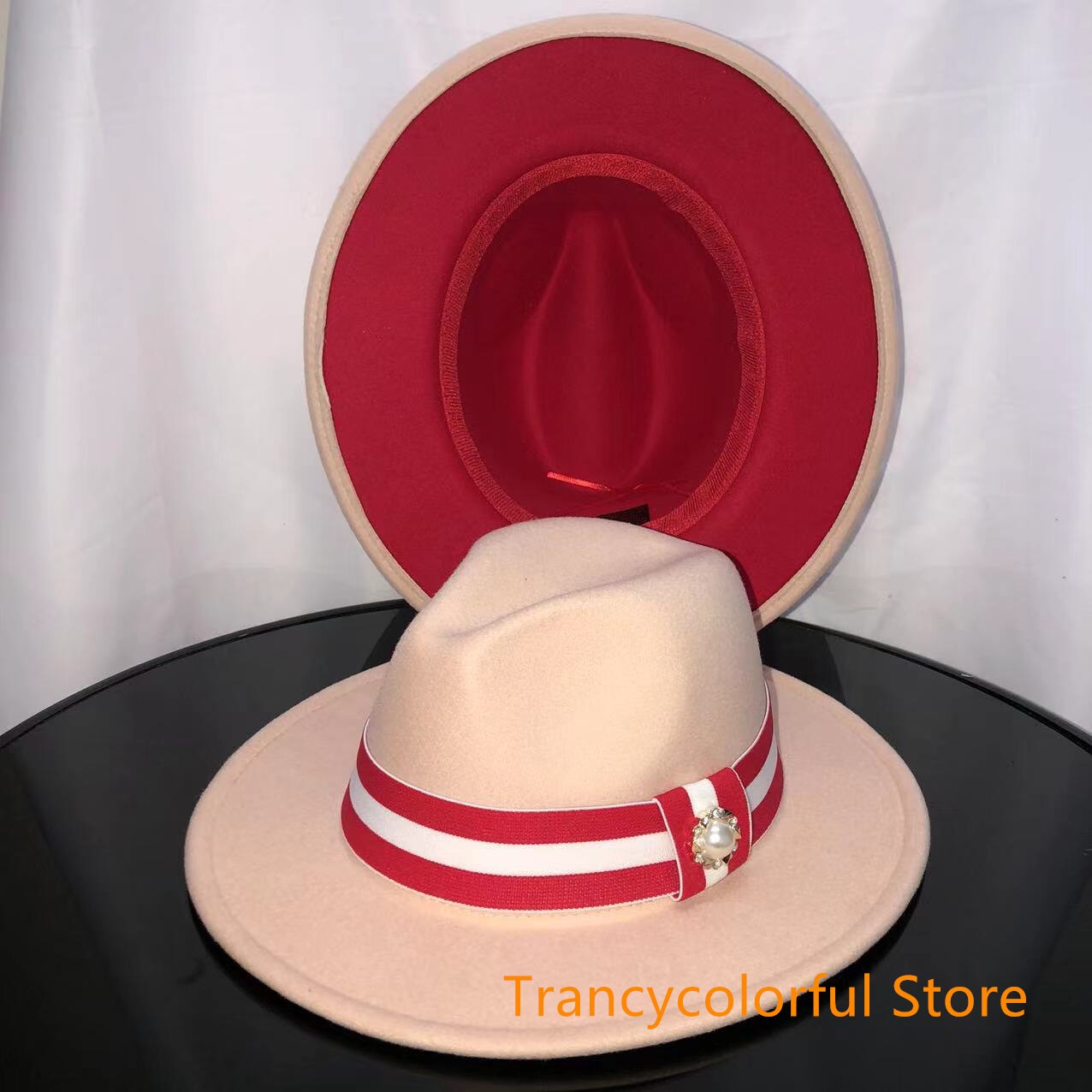 Sombrero de Fedora para hombre y mujer, sombrero de jazz con cinta elástica, accesorios blancos, sombrero de copa para iglesia, sombrero de invierno,