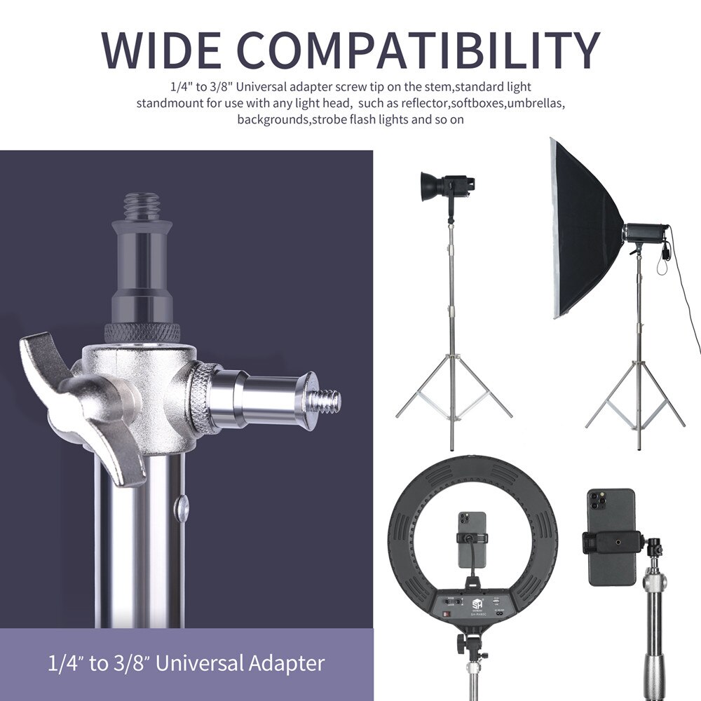 Trípode grande de acero inoxidable de 2,8 M, trípode con soporte para luz, pata mágica, c-stand para fotografía, punto de luz, Softbox, estudio fotográfico