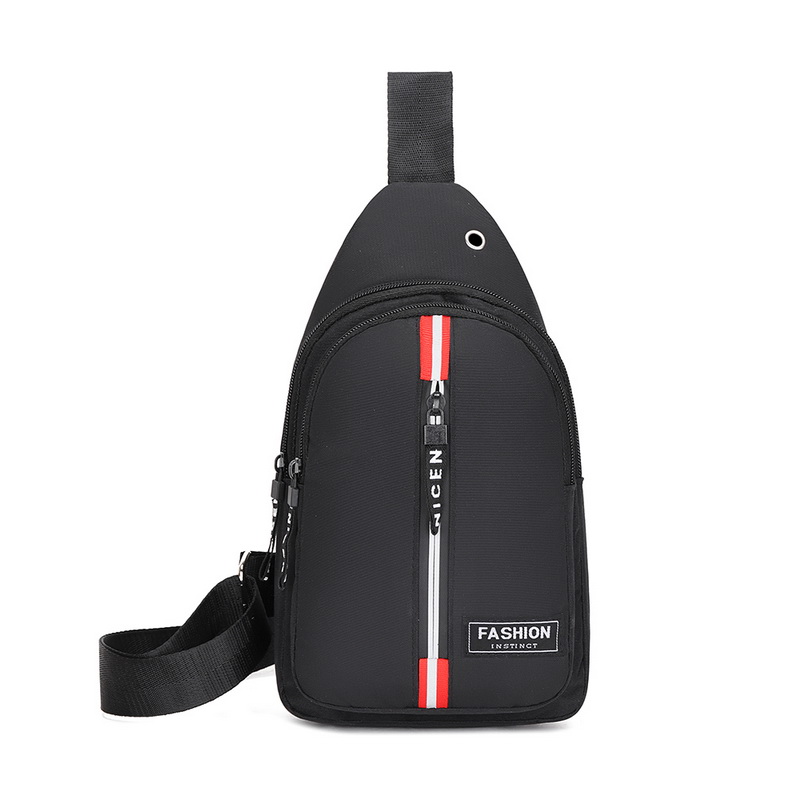 Mannen Schoudertas Sling Borst Pakken Canvas Usb Opladen Sport Crossbody Handtas Mannelijke Borst Zakken Riem Taille Packs: black 2