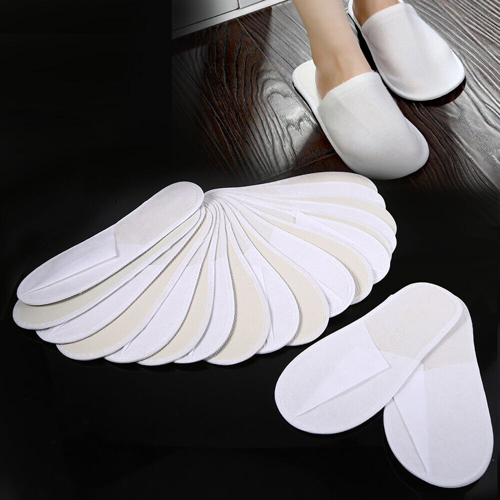 25 Pairs White Disposable Slippers Home Guest Slippers Hotel Travel Spa Shoes Hotel Party Disposable Slipper