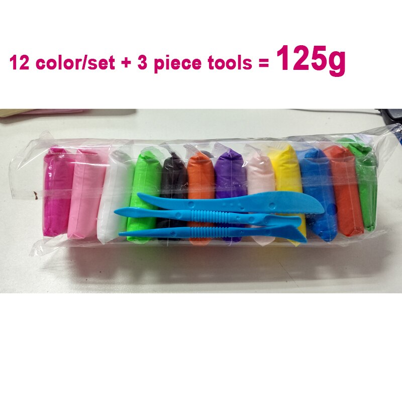 12/24/36 Color Light Clay With 3 Tools Air Dry Light Colorful Clay DIY Handmade Educational Play Dough Toy