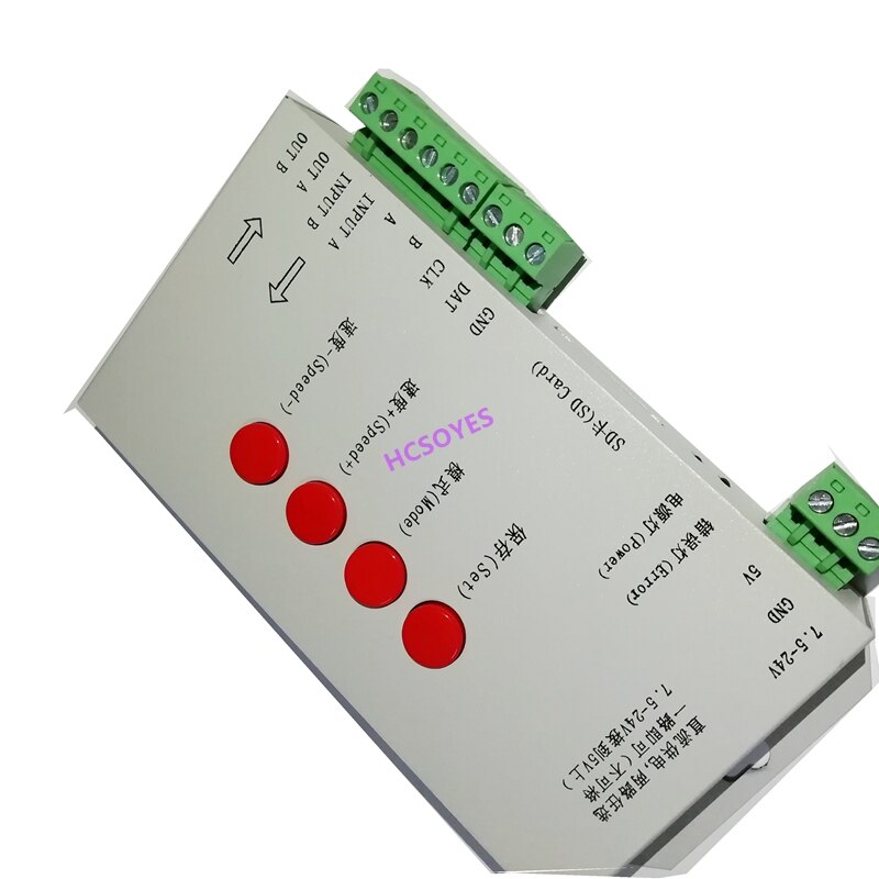 LED T1000S 128 SD Card Pixels Controller,DC5~24V,for WS2801 WS2811 WS2812B LPD6803 LED 2048 strip light lamp