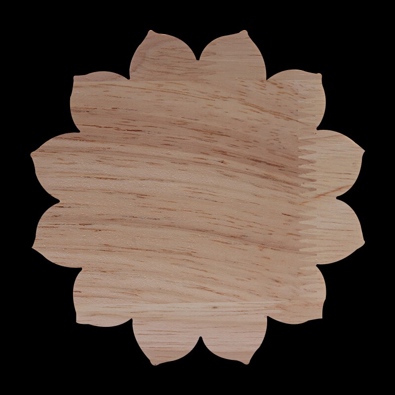 Decoración Retro Natural molduras de madera exquisitas, calcomanía para madera apliques de madera, Onlay Rose Floral grande largo mueble madera gabinete