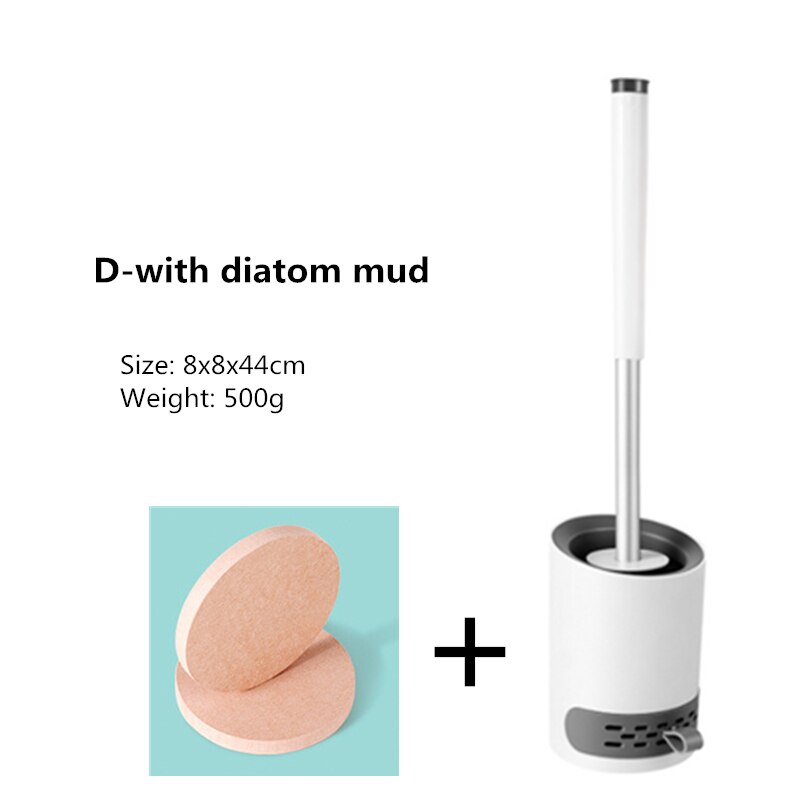 Siliconen Wc Borstel Voor Wc Accessoires Lensbare Toiletborstel Muur Gemonteerde Cleaning Tools Home Badkamer Accessoires Sets: D-with diatom mud