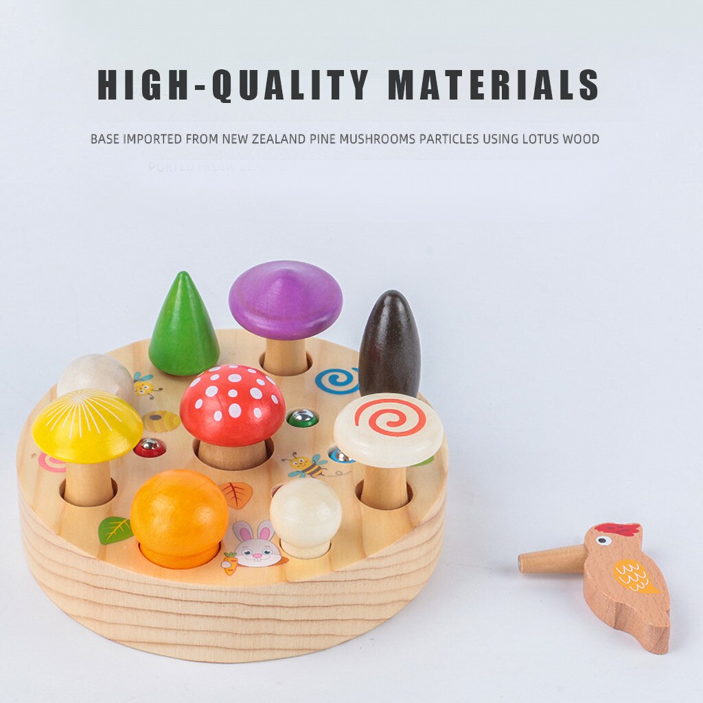 Houten Magnetische Catching Toy Kleur En Vorm Bijpassende Interactieve Speelgoed Speelgoed Voor Baby