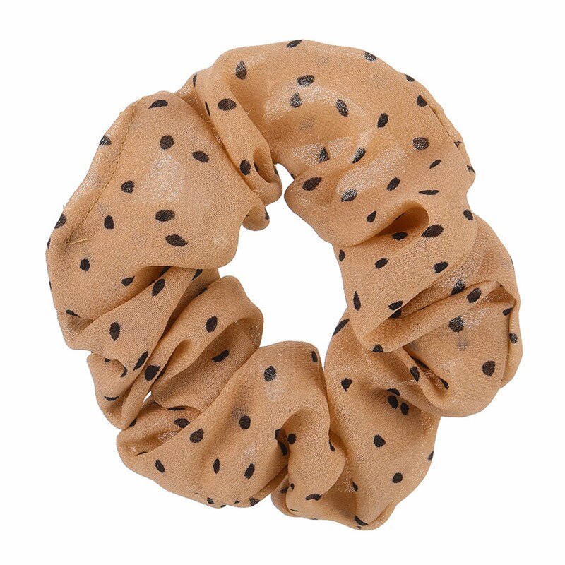 Chiffon Scrunchie Stretch Headbands Dot Plaid Headwear Women Girls Elastic Hair Rubber Bands Hair Ropes Hair Accessories: 1702F