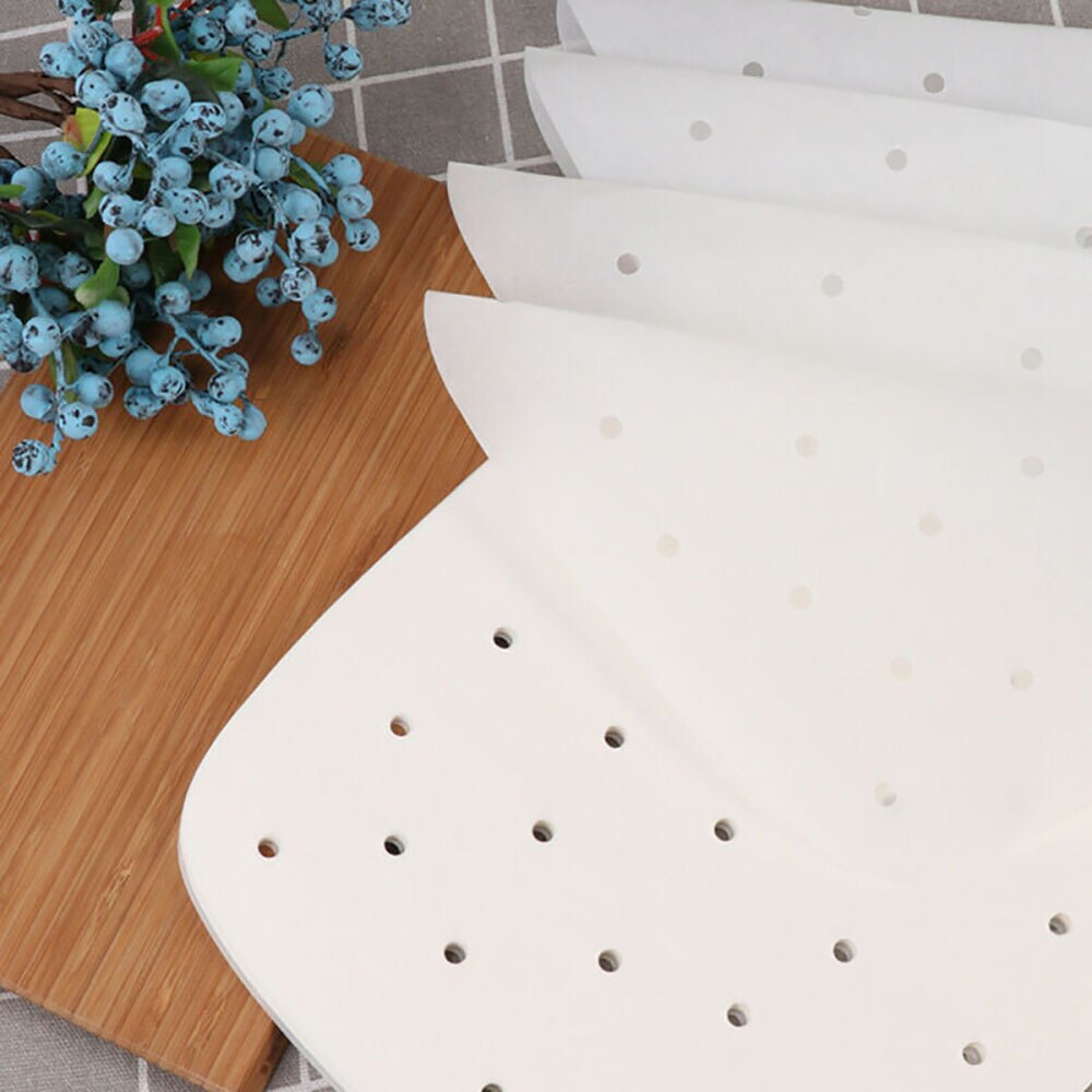 100Pcs Air Friteuse Papier Liners Perkament Pannen Bakken Accessoires Non-stick 7.5 &#39;&#39;Lucht Friteuse Pad Papier Stoomboot papier