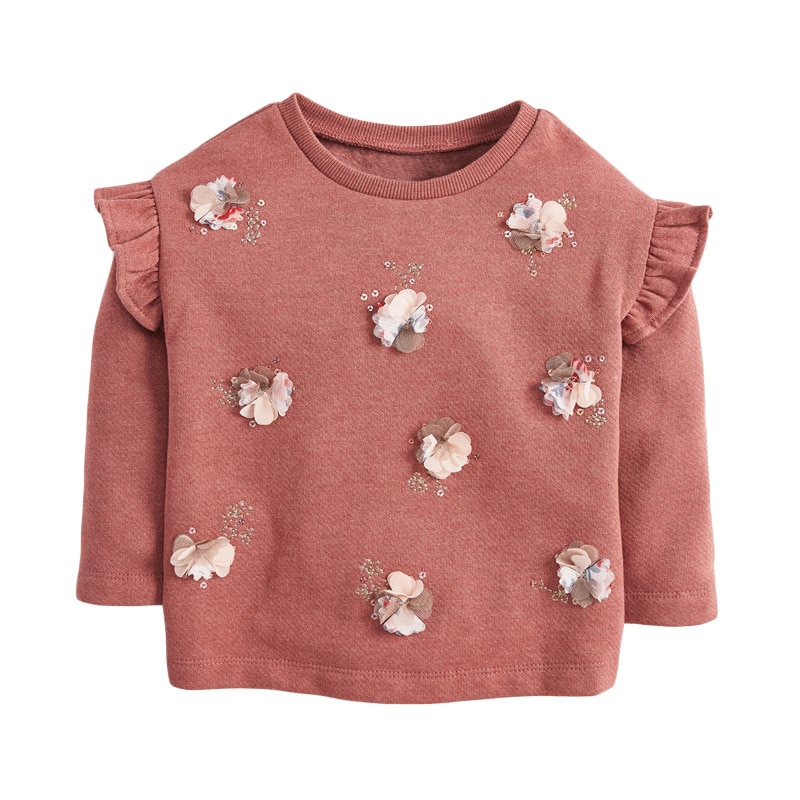 Little maven girls sweatshirts met 3d bloemenapplicaties, babymeisjes sweatshirts voor kinderen, lange mouwen, kinderkleding