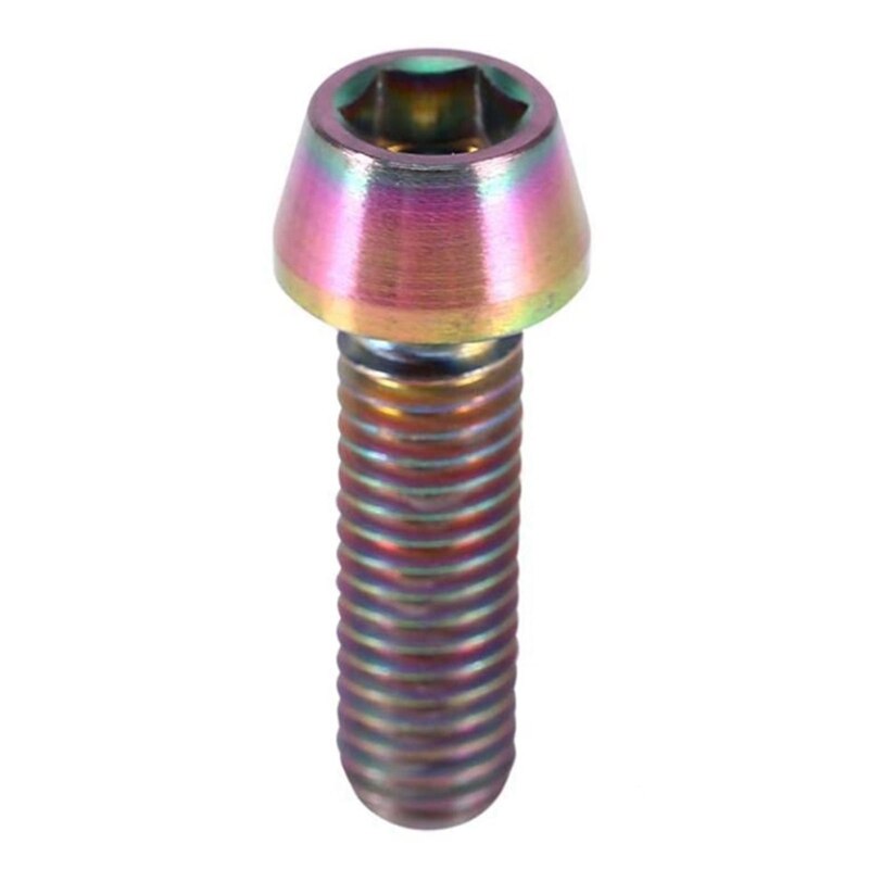 Bike Stem Bolts, MTB Road Mountain Bike Bicycle Stem Bolt Screw Titanium Anodized M5 Bottle Cage Bolts Rainbow