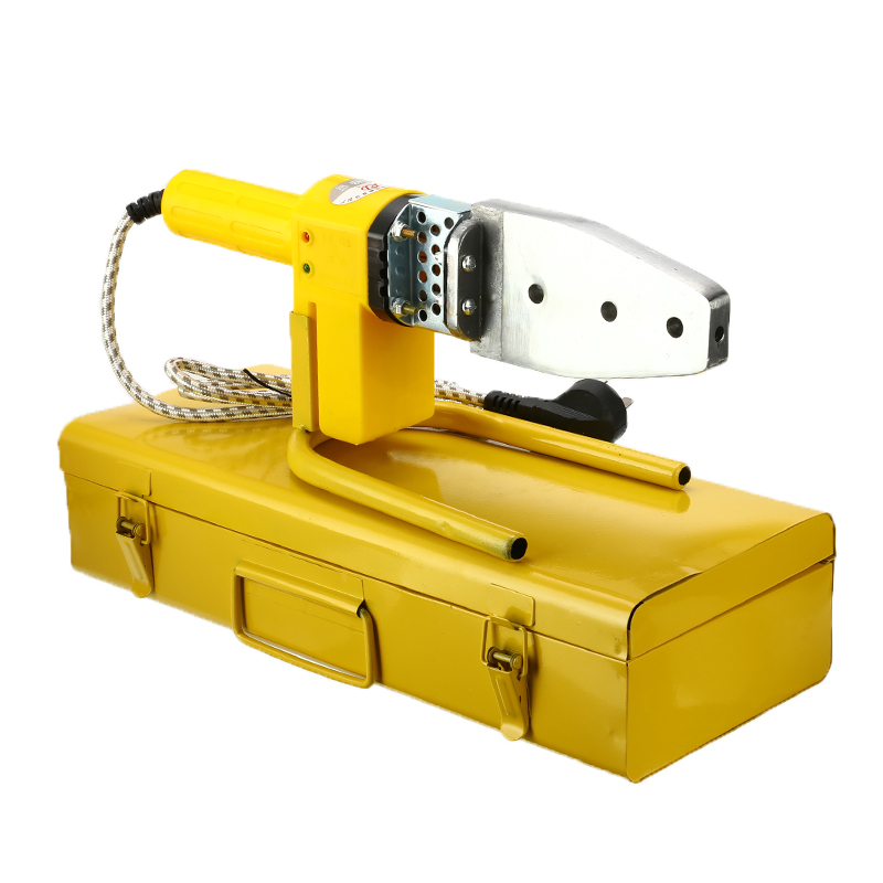 220V 8Pcs Automatic Electric Welding Tool Heating PPR PE PP Tube Welded Pipe Welding Machine+ Heads+ Stand+Box Yellow