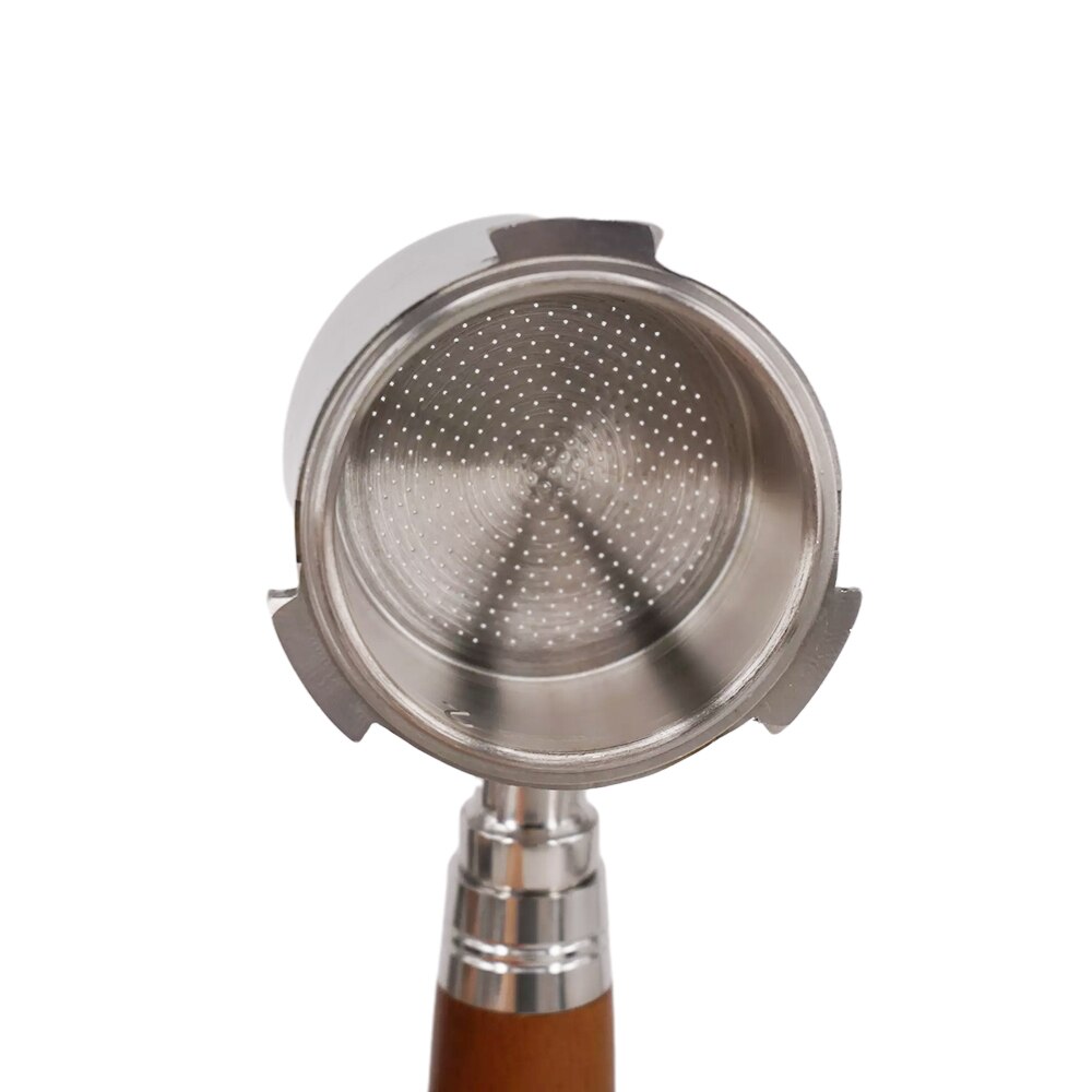 Portafiltro de café sin fondo, 51mm, Breville, Delonghi, Krups, embudo de café Espresso, mango de madera, soporte de filtro, juego de cesta