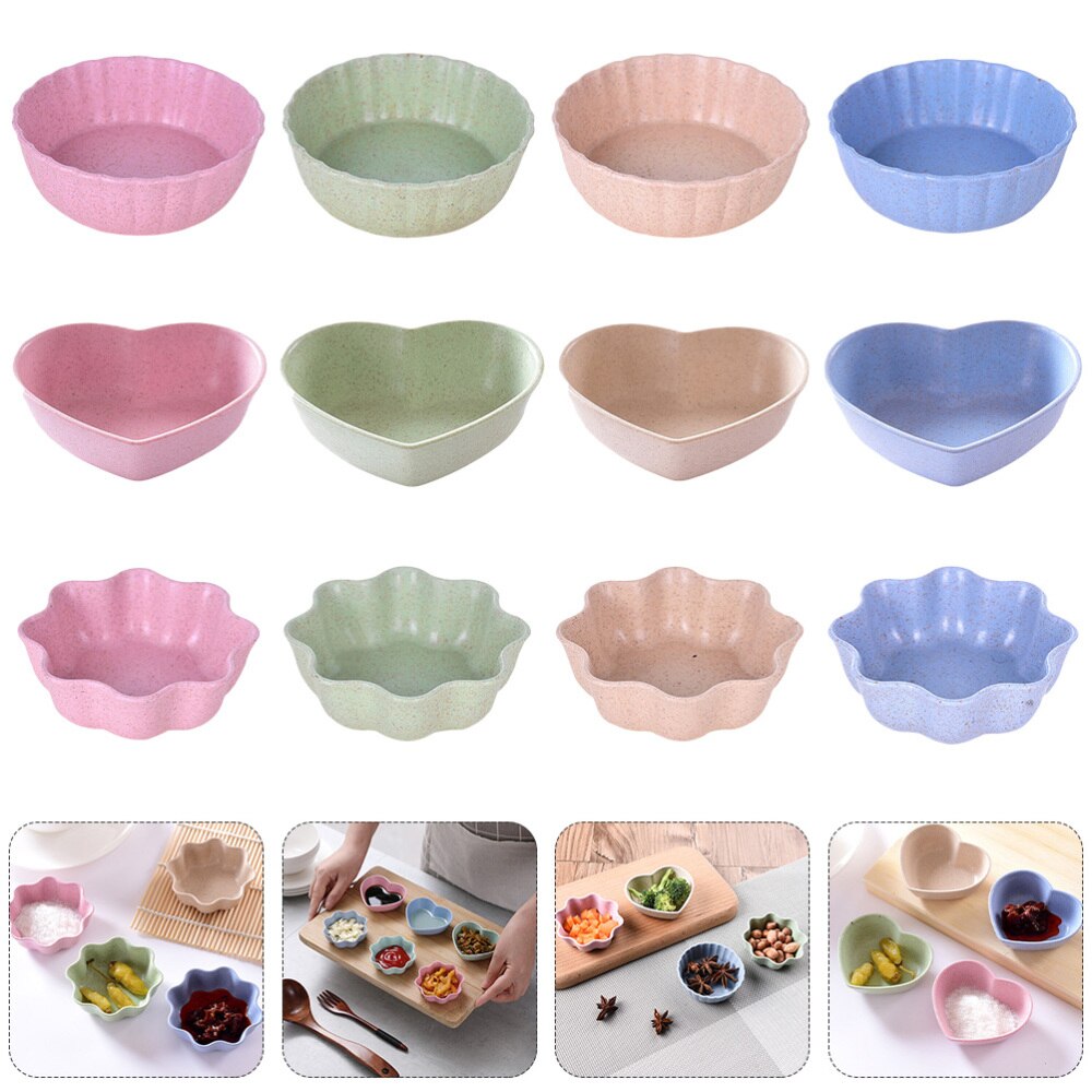 12 Pcs Useful Seasoning Trays Adorable Condiment Plates Exquisite Vinegar Dishes