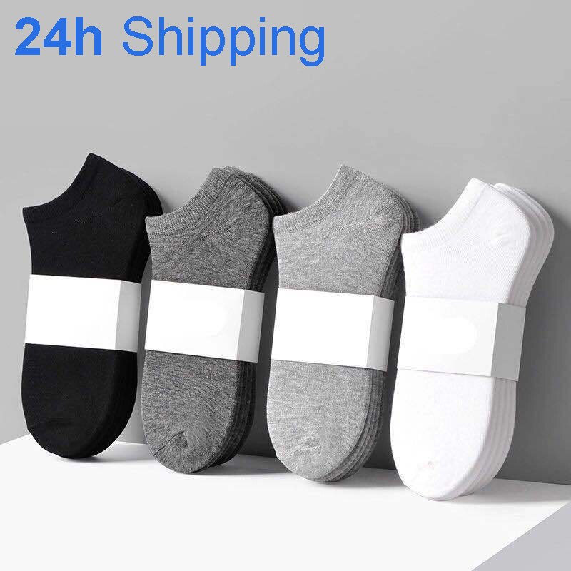 10 Pairs Vrouwen Sokken Ademend Sportsokken Effen Kleur Boot Sokken Comfortabele Katoenen Sokjes Wit Zwart