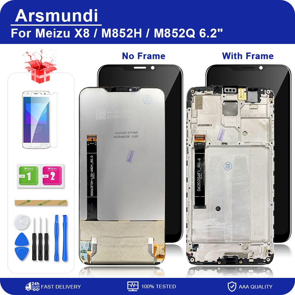 Voor Meizu X8 X 8 6.2 "Lcd-scherm Touch Screen Digitizer Vergadering Vervangende Onderdelen Voor Meizu X 8 X8 m852H M852Q Lcd 'S