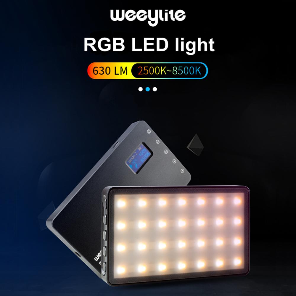 Weeylite RB08 RB08P Ultradunne Dimbare Led Video Licht Led Display Met Batterij Op Camera Dslr Fotografie Verlichting Licht Invullen