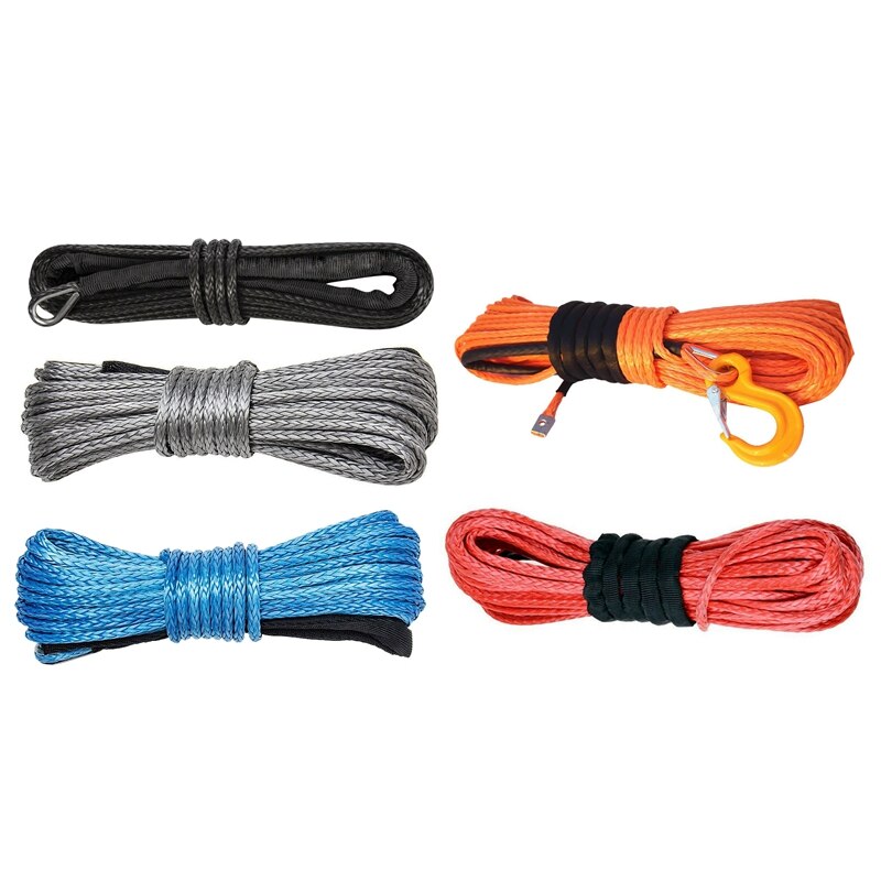 Syntetisk vinsj tau , 1/4 x 50ft syntetisk vinsj linekabel for atv utv suv truck båt vinsj