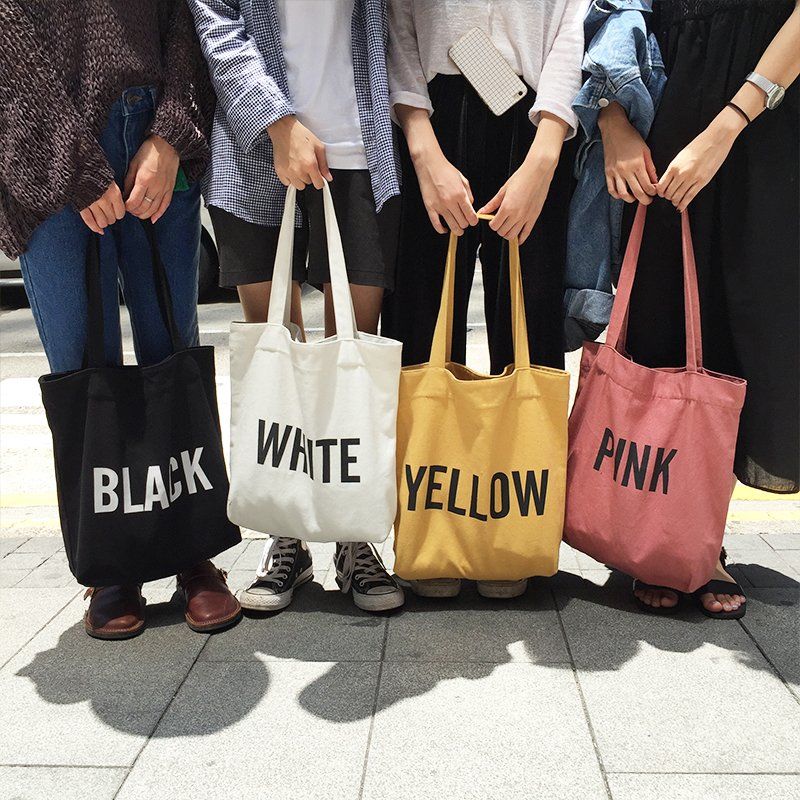 Shopping Bags Women Zipper Letter Printed Chic Big Capacity Leisure Daily Shop Bag Canvas Tote Reuseable Eco Shooper Harajuku