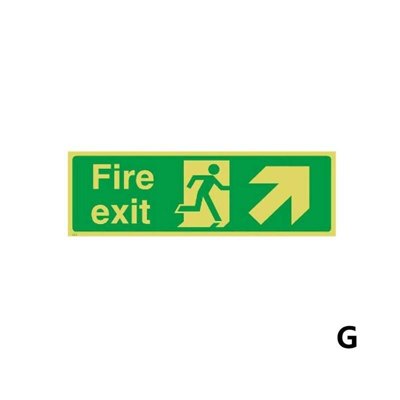 Zelf Adhisive Waterdichte Exit Sign Groene Lichtgevende Veiligheidswaarschuwing Tape Nachtzicht Fire Exit-Rechts Borden Muren Sticker 36x14cm: G