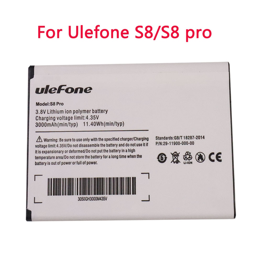 Batterie 3.8V 3000mAh Ulefone S8 sostituzione batteria S8pro Li-ion per Ulefone S8/S8 pro MTK6737 MTK6580