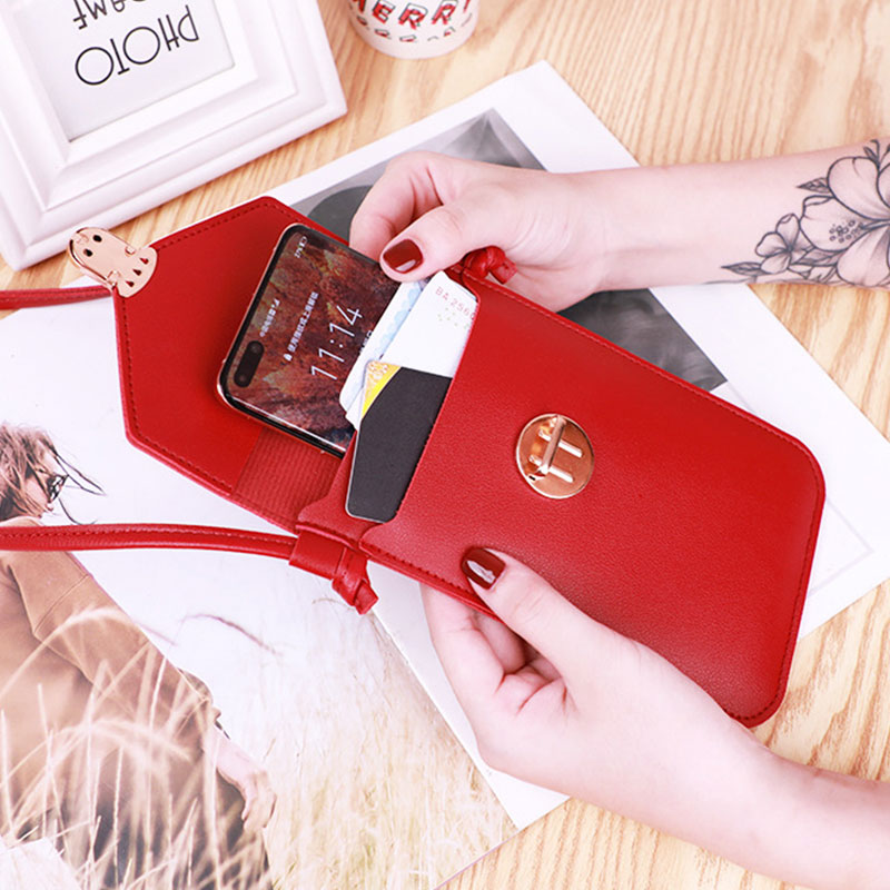 PU Crossbody praktisch tasche mädchen Brieftasche Tasche Touchscreen praktisch Geldbörse Tasche Smartphone Schulter Riemen Handtasche Wasserdicht